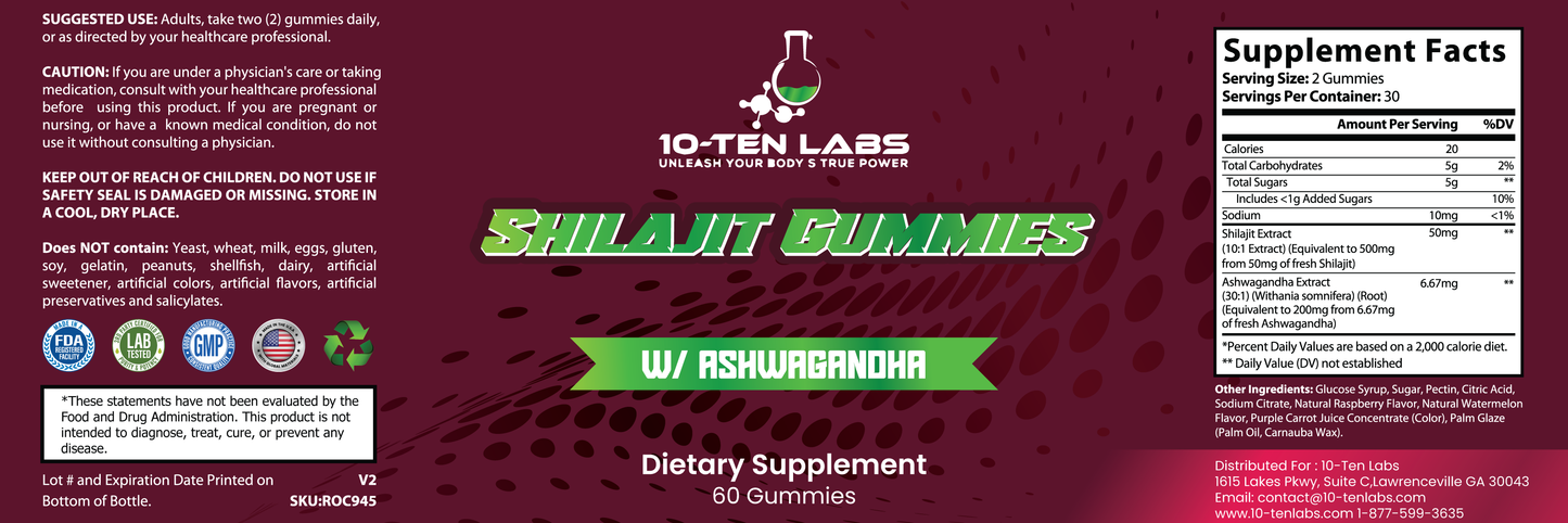 Shilajit Gummies w/Ashwagandha